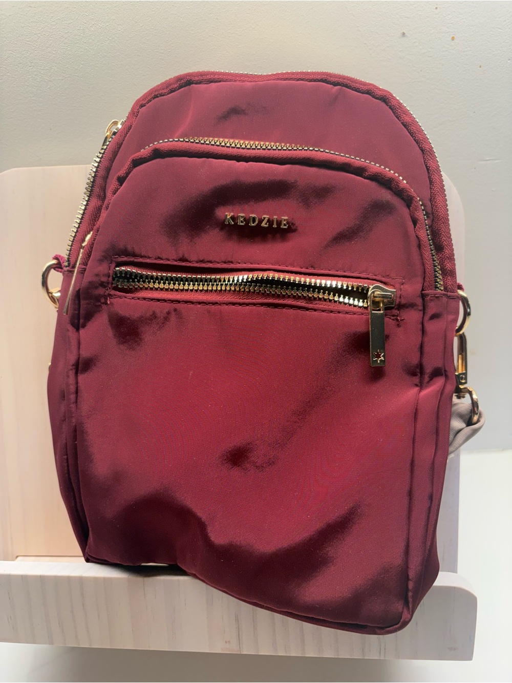 Kedzie Maroon Crossbody Bag with Gold Hardware